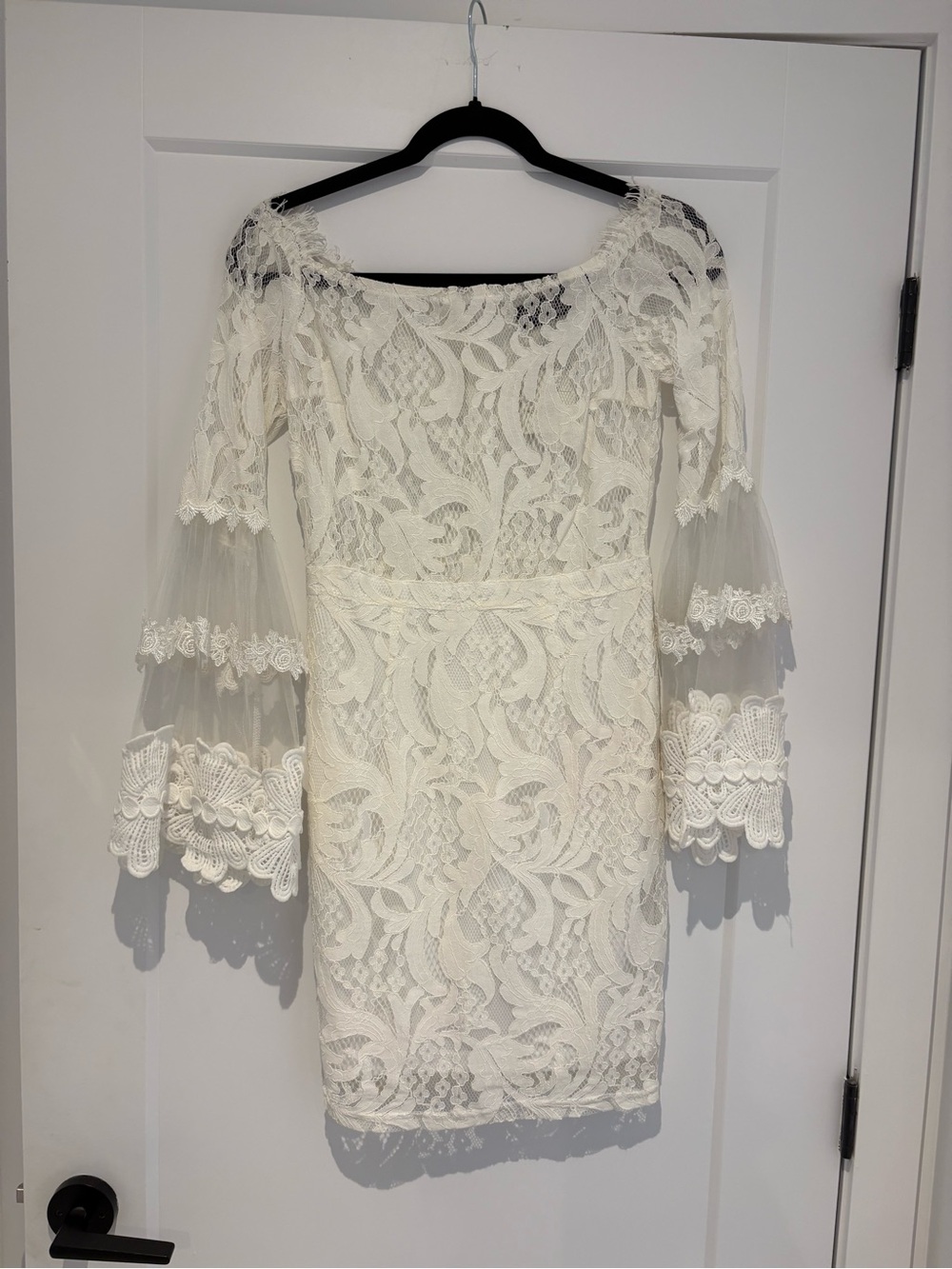 Boho Chic Lace Bell-Sleeve Mini Dress